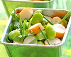 Recette salade de surimi et fèves aux fines herbes