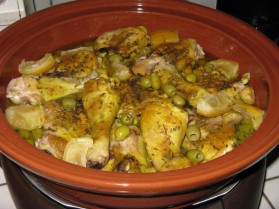 Tajine de poulet aux olives vertes pour 4 personnes