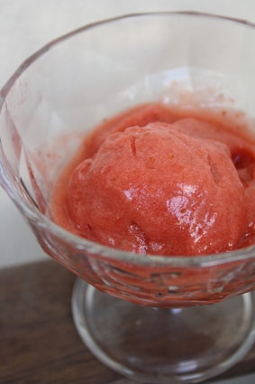 Recette de sorbet fraise-rhubarbe