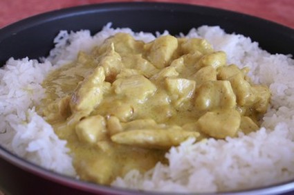 Recette emincé de poulet curry-coco