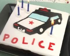 Recette brownie d'anniversaire, voiture de police
