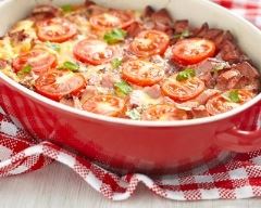 Recette gratin croustillant de tomates au jambon