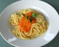 Recette spaghettini à la sauce rosée