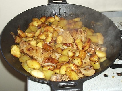 Recette de rôti de porc et ses 2 pommes