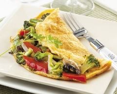 Recette omelette aux poivrons et brocoli