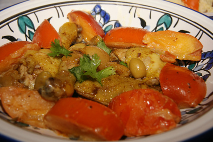 Recette de tajine de poulet marocain aux kaki persimon