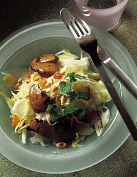 Endives et foies de volaille en salade pour 4 personnes