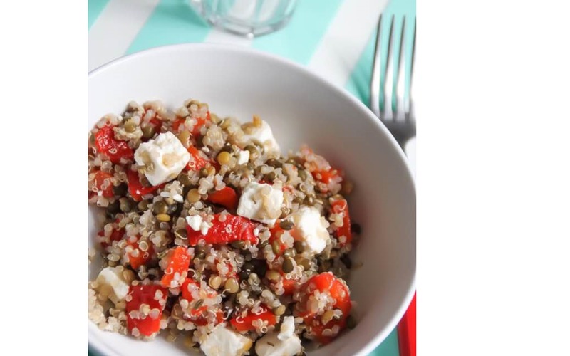 Recette salade quinoa-lentilles, poivron, feta économique > cuisine ...