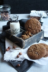 Cookies pralinés chocolat et pépites de chocolat