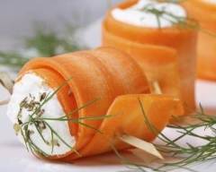 Recette bouchées de carottes crues au crabe et au fromage