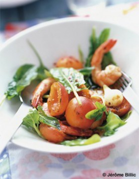 Salade de crevettes et abricots au piment vert pour 6 personnes ...