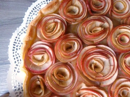 Recette de tarte aux pommes bouquet de roses
