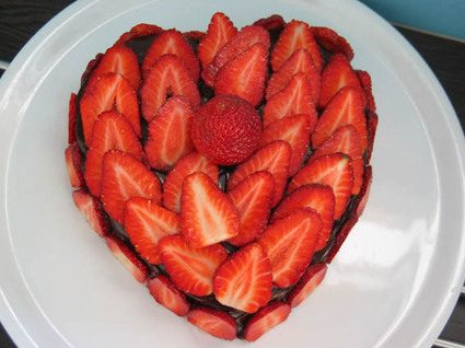 Recette de coeur choco-fraises