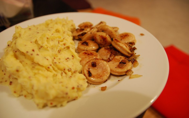 Recette boudin blanc et purée à la moutarde à l'ancienne pas chère ...