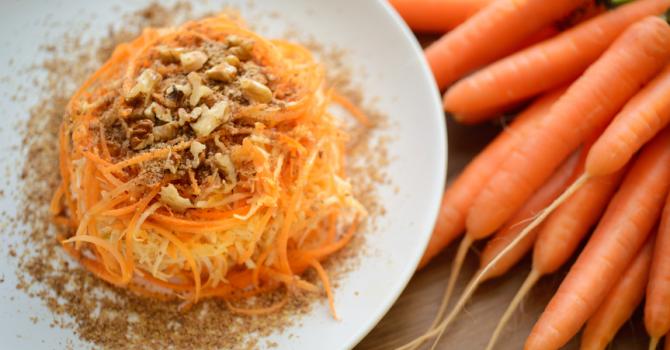 Recette de tagliatelles de carotte à la noisette