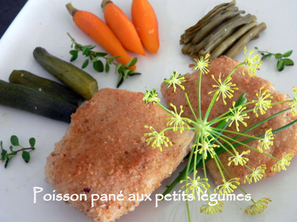 Recette de poisson pané aux petits légumes