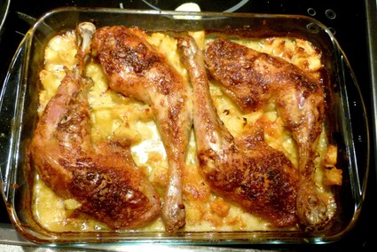 Recette de gratin de cuisses de poulet