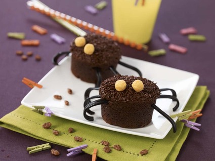Muffins araignées au chocolat