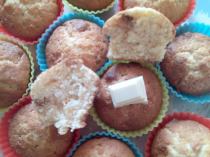 Recette de muffins au chocolat blanc et rochers coco
