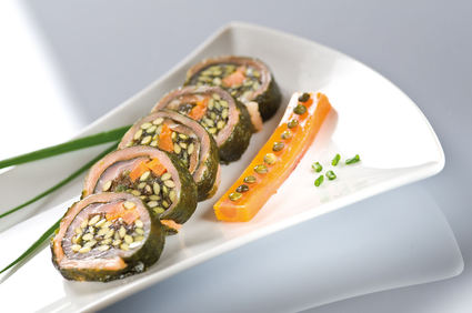 Recette de sushi de lentilles vertes du puy et saumon fumé