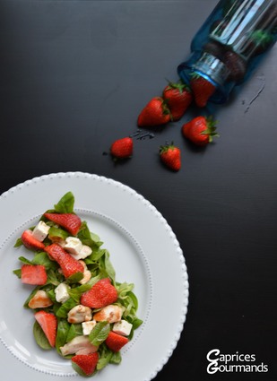 Recette de salade sucrée-salée fraises et poulet