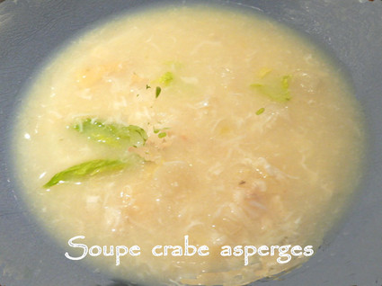 Recette de soupe au crabe et aux asperges