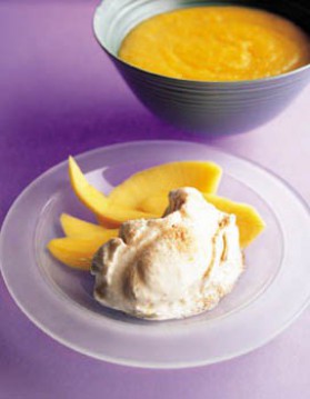 Glace au yaourt et coulis de mangue pour 4 personnes