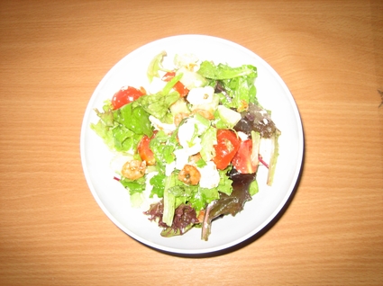 Salade aux crevettes et feta