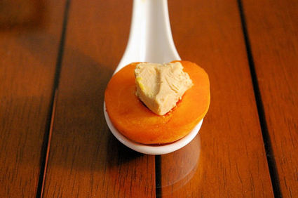 Recette de cuillère abricot et foie gras