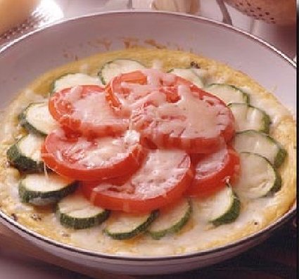 Recette omelette courgette, tomate, fromage