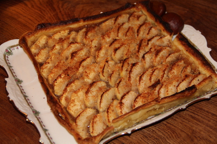 Recette de tarte fine d'automne, pommes et châtaignes