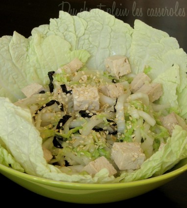 Recette de salade de chou chinois au tofu et aux algues