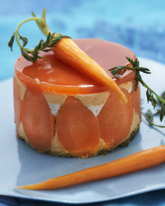 Recette de cheesecake fraîcheur, en duo carottes et herbes