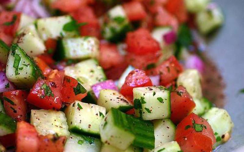 Recette salade shirazi pas chère et express > cuisine étudiant