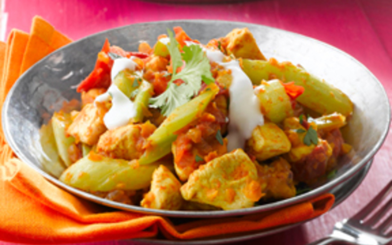 Recette curry aux deux légumes et poulet pas chère et facile ...