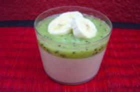 Crème au lait de coco kiwi et bananes pour 4 personnes