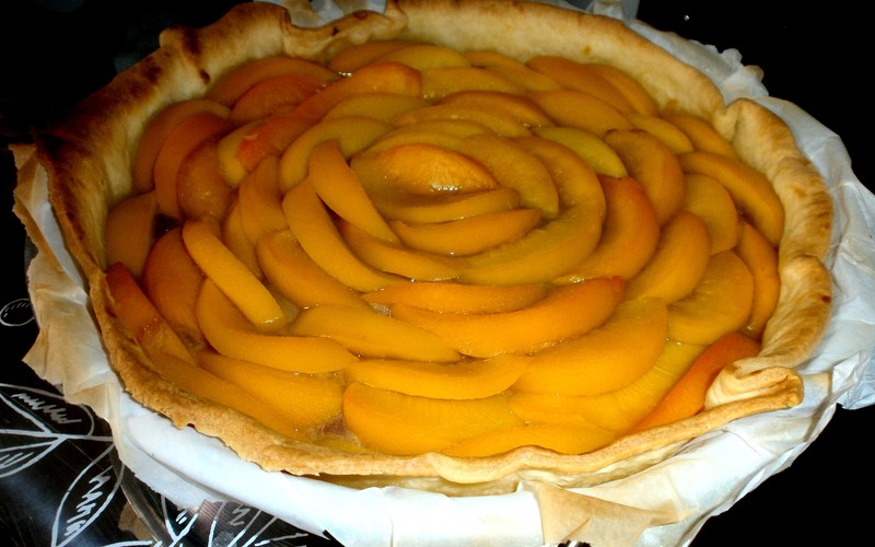 Recette tarte aux pêches sur crème de spéculoos pas chère et ...