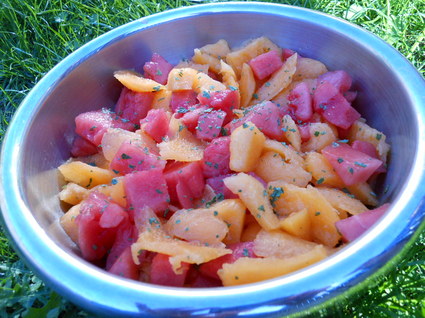 Recette de salade de melon et pastèque