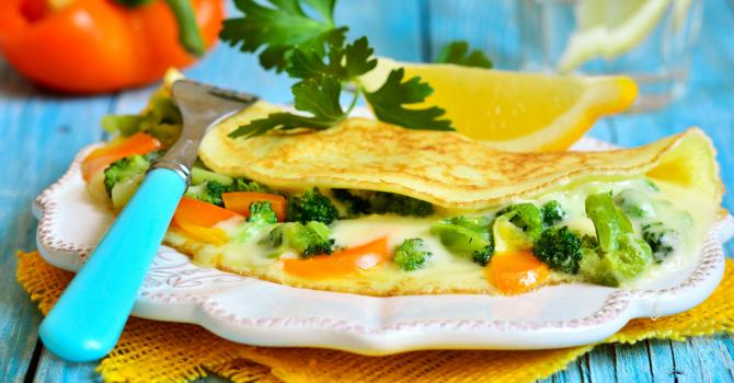 Recette de omelette brocoli et carotte à l'emmental léger