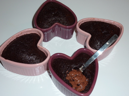 Recette de moelleux au chocolat coeur nutella