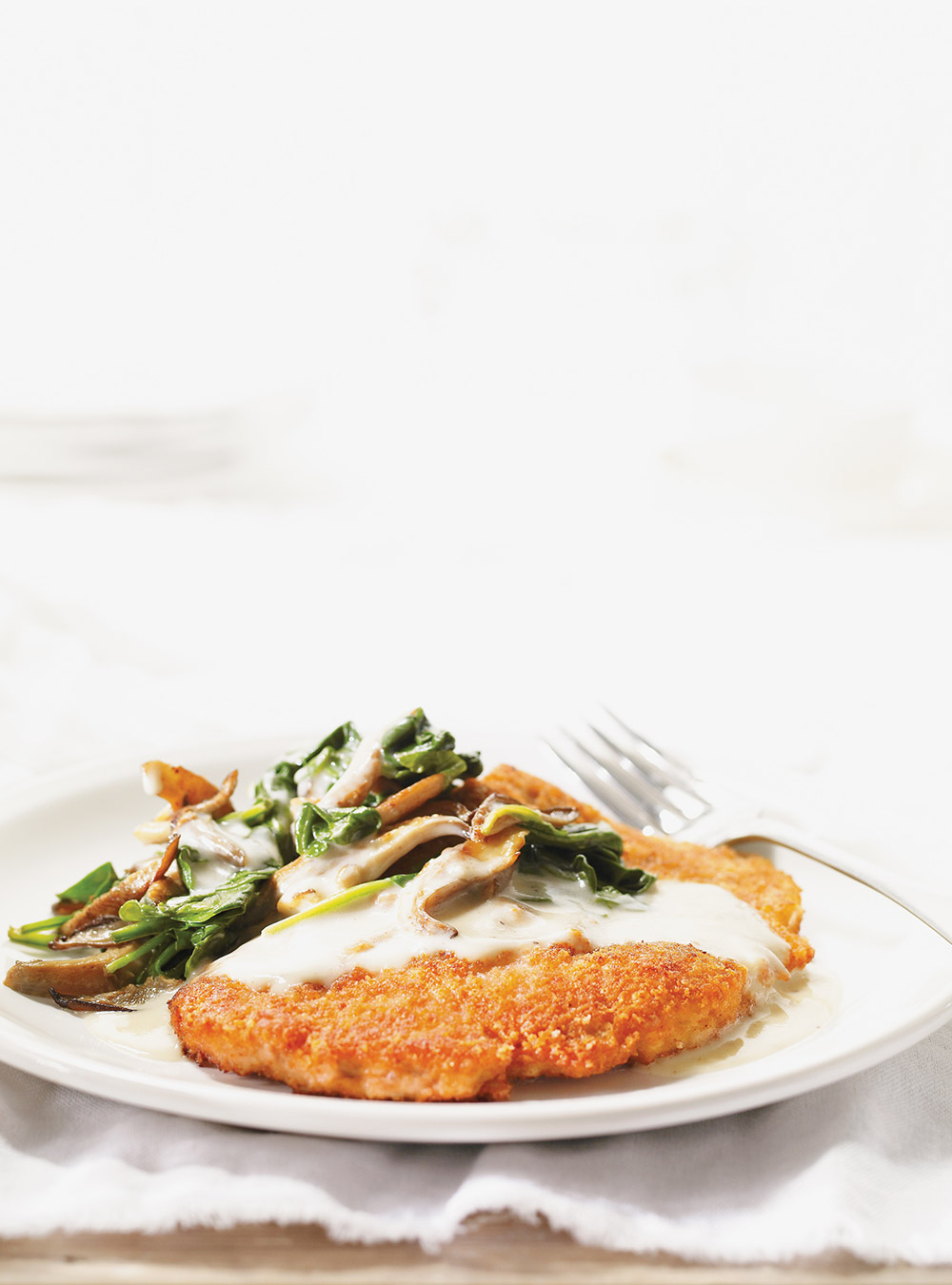 Escalopes de veau au parmesan, poêlée de champignons aux ...