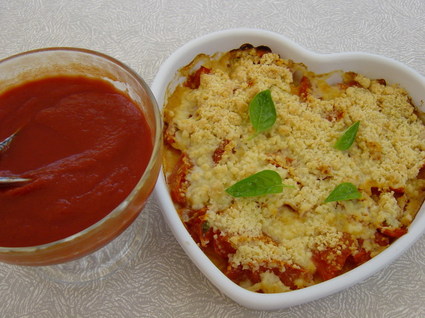 Recette de tomates et basilic en crumble
