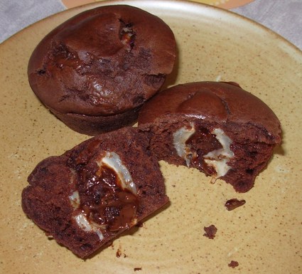 Recette de muffins au chocolat, coeur lychee fondant