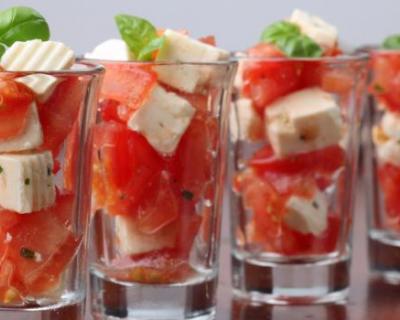 Recette verrines de tomates mozzarella