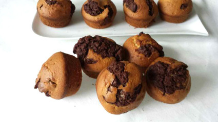 Recette de muffins marbrés vanille chocolat