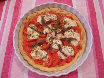 Recette de tarte tomates, anchois et mozzarella