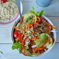 Recette salade de légumes au millet torréfié, de kiwi