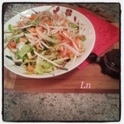 Recette de salade de chou chinois, carottes et germes de soja