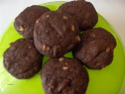 Recette de cookies double chocolat aux noisettes