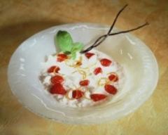 Recette soupe de riz de camargue au lait de coco, amande et fraises